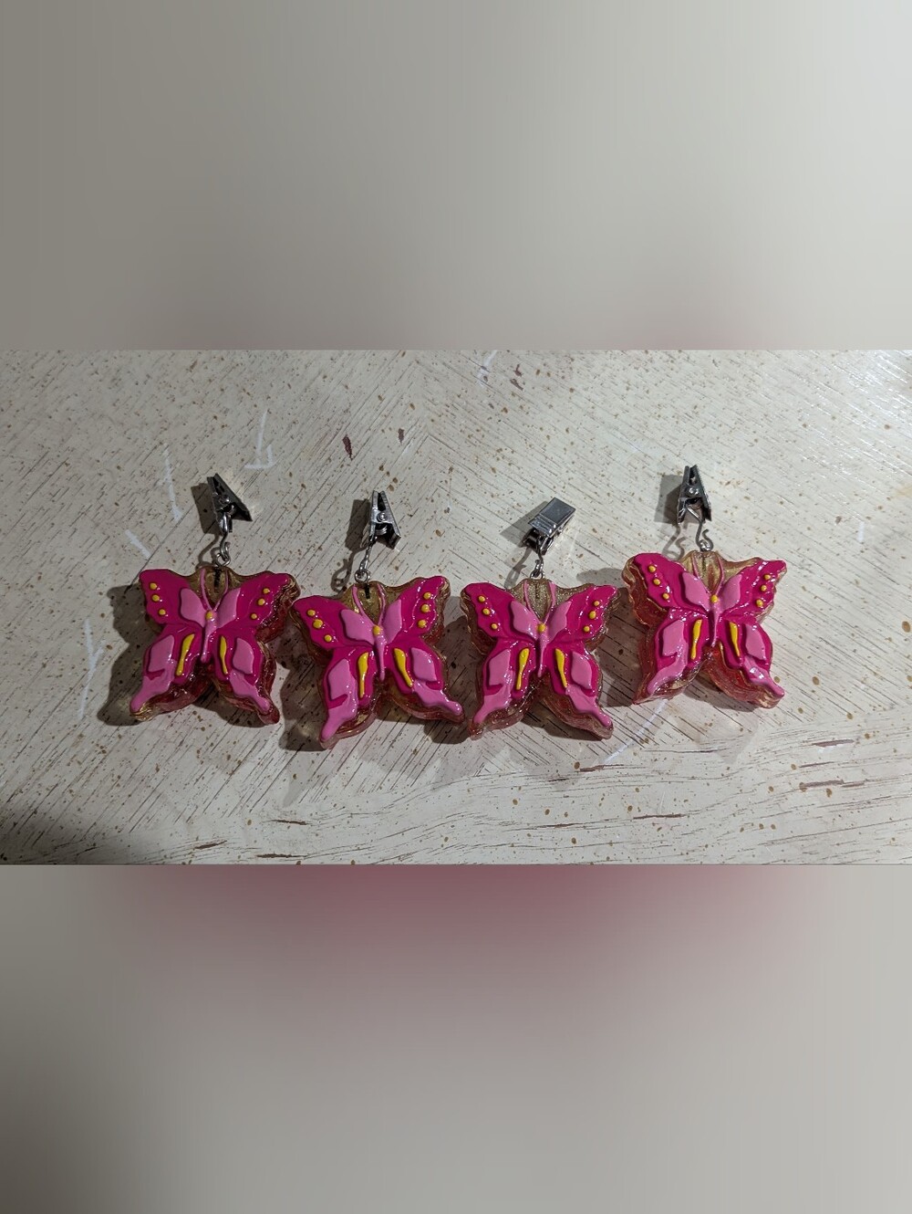 Vintage Y2K Pink Butterfly Clip-On Charms- Women Accessories